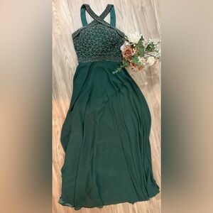 Elegant Green Evening Dress